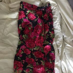 🌹 VINTAGE silk blend rose midi SKIRT 🌹